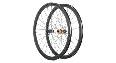 Paire de roues progress aero disc noir | 12x100/12x142 mm | center lock | campagnolo n3w | 2023