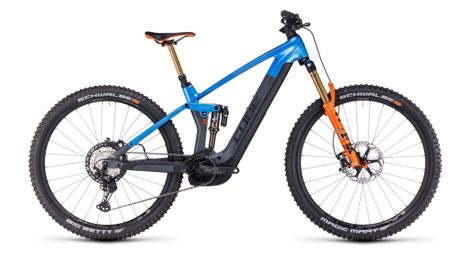 Cube stereo hybrid 140 hpc actionteam 750 electric full suspension mtb shimano xt 12s 750 wh 27.5'' blue grey actionteam 2023