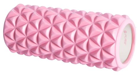 Pure2improve rouleau de yoga 33x14 cm rose et blanc