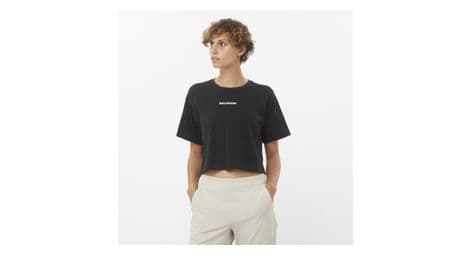 Camiseta de manga corta para mujer salomon logo twist-1 negra xs