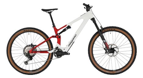 Megamo Reason AL 07 vollgefedertes E-Mountainbike, Shimano 12 V, 800 Wh, DJI, 150 Nm, 29", Weiß/Rot, 2027