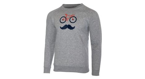 Rubb R Sweatshirt Schnurrbart Grau