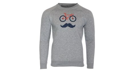 Rubb R Sweatshirt Schnurrbart Grau