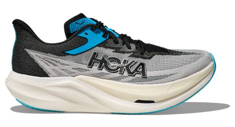 hoka rocket x 3 running shoes white black blue unisex