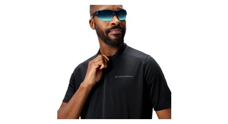 Kurzarm Trikot Loop Full Zip Schwarz