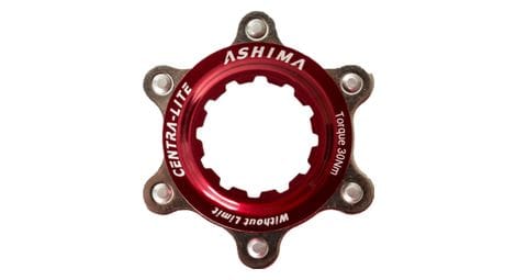 Ashima adaptateur center lock rouge pour montage 6 trous