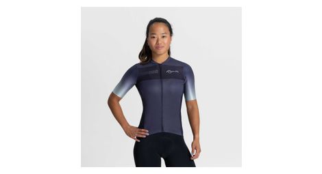 Maillot manches courtes velo rogelli dawn - femme - violet/menthe