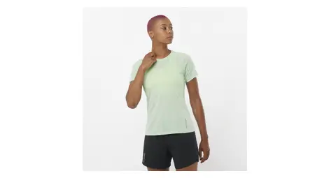 Camiseta de manga corta salomon cross run verde para mujer