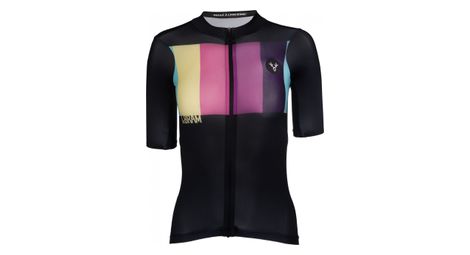 Maillot manches courtes femme lebram aubisque noir ciel coupe ajustee