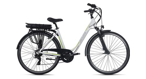 Velo electrique femme aluminium adore versailles 28 e bike blanc vert 36 v 10 4 ah li ion akku 7 vit