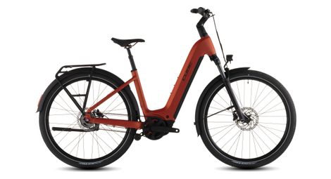 Cube Touring Hybrid Comfort SLX 800 - Bicicletta da trekking elettrica con accesso facilitato, cambio Shimano Nexus 5S a cinghia, batteria da 800 Wh, interasse 700 mm, colore rosso peperoncino e arancione - 2026