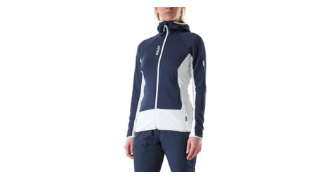 millet kamet grid hoody women s blue white fleece