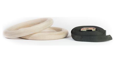 Anneaux en bois avec strap gorilla grip ring 32 mm paire