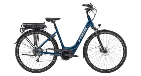 Vélo de ville électrique trek verve+ 1 lowstep shimano altus 8v 500 wh bleu 2022