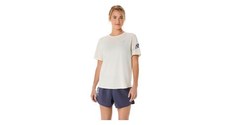 Maglia a maniche corte asics icon beige donna