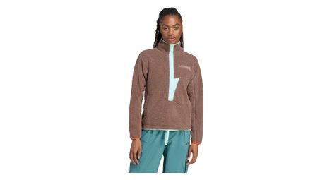 Polaire adidas terrex xploric high pile snap marron/bleu femme