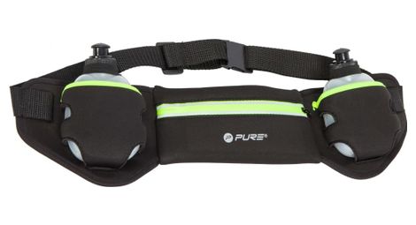 Pure2improve ceinture de course avec 2 bouteilles noir et jaune