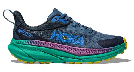 Scarpe da trail hoka one one challenger 7 gtx blu verde giallo uomo