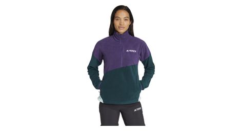 Adidas Terrex Multi Climawarm Pile 1/2 Zip Donna Viola/Verde