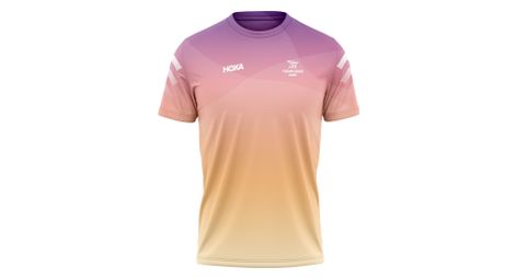 Maillot manches courtes hoka les templiers performance rose/orange femme