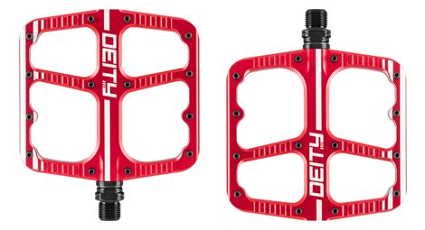 Paire de pédales plates deity flat trak rouge