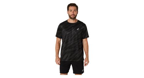 Maglia a maniche corte asics core run print nero uomo
