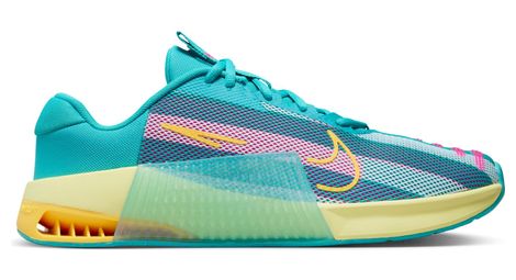 Nike metcon 9 amp cross training shoes blue yellow 44