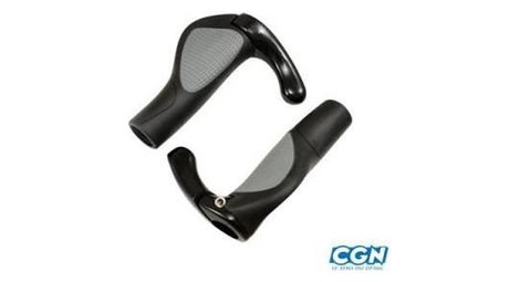 Poignee vtt ergonomique avec embout noir/gris 130mm (pr)