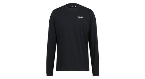 T-Shirt Manches Longues Rapha Logo Noir/Blanc