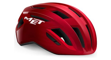 Casque route met vinci mips rouge métallisé brillant