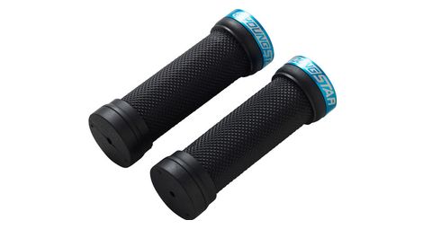 Paire de grips reverse youngstar single lock on noir bleu