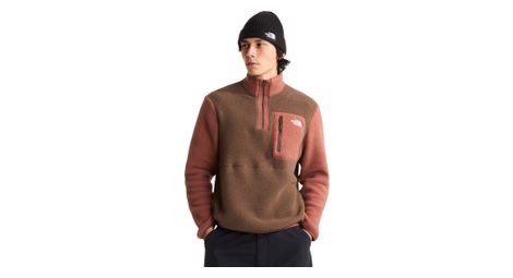 Forro polar The North Face Yumiori con cremallera de 1/4, marrón, para hombre