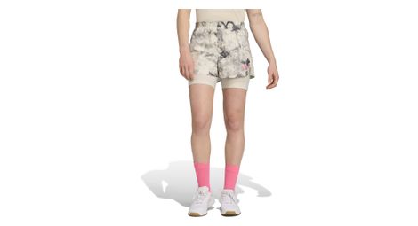 adidas performance own the run spray dye white pink women s 2 in 1 short