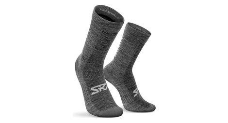 Chaussettes vélo avec laine mérinos cyclisme homme et femme srx maloja gris