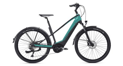 Elektrisches citybike sunn urb sleek woman shimano altus 9v 400 wh 650b schwarz / türkis 2022
