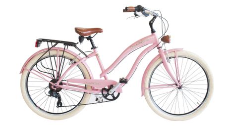 Vélo de ville via veneto vv790l cruiser, cadre en aluminium, 6 vitesses, roues 26 × 2.125