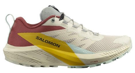 Chaussures de Trail Salomon Sense Ride 5 Blanc Rouge Jaune Femme