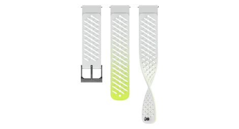 Bracelet de montre silicone suunto athletic 5 22mm s+m canary - blanc/jaune