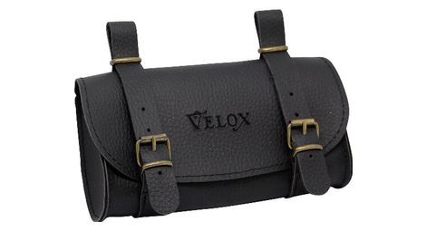 Sacoche selle simili cuir vintage noir velox