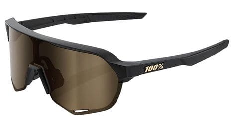 Brille 100% s2 matte black - soft gold mirror