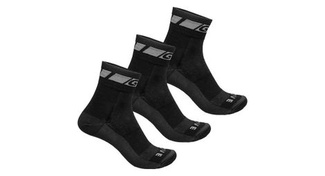 Pack de 3 paires de chaussettes gripgrab merino regular cut noir