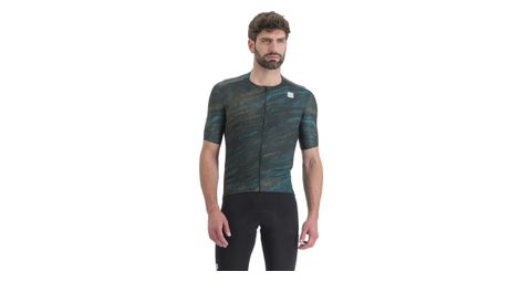 Maillot sportful cliff supergiara de manga corta azul/verde