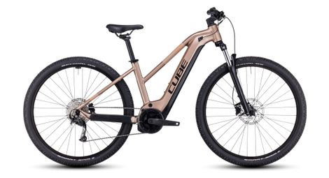 Cube reaction hybrid performance 500 trapeze electric hardtail mtb shimano alivio 9s 500 wh 29'' metallic brown