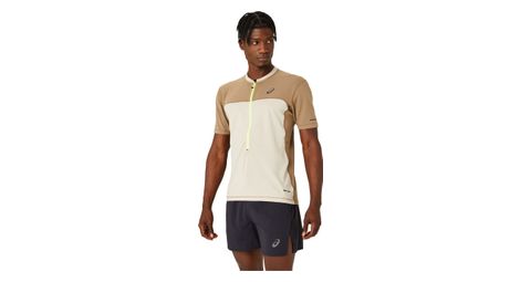 Maillot manches courtes asics fujitrail beige/marron homme