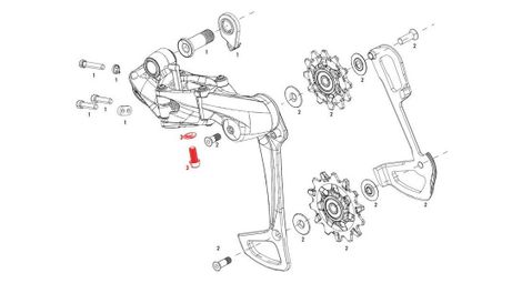 Sram kit de perno y arandela de anclaje de cable de desviador trasero x01 eagle