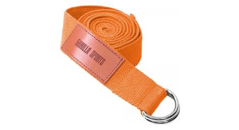 Sangle de yoga 100% coton - sangle pour étirements - fermetures en métal - 11 coloris - couleur : orange