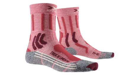 Chaussettes x socks trek x linen femme rouge gris