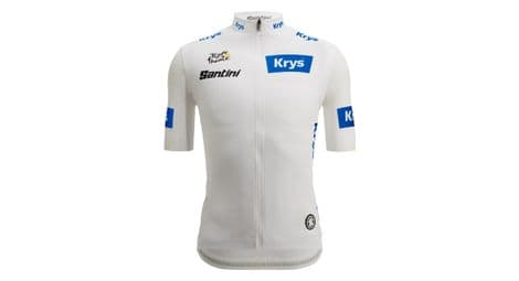 Maillot blanco de manga corta del mejor joven del tour defrancia santini