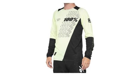 Maillot manches longues 100 r core jersey jaune noir
