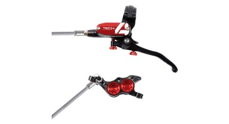 Hope tech 4 e4 front disc brake black / red braided aviation hose